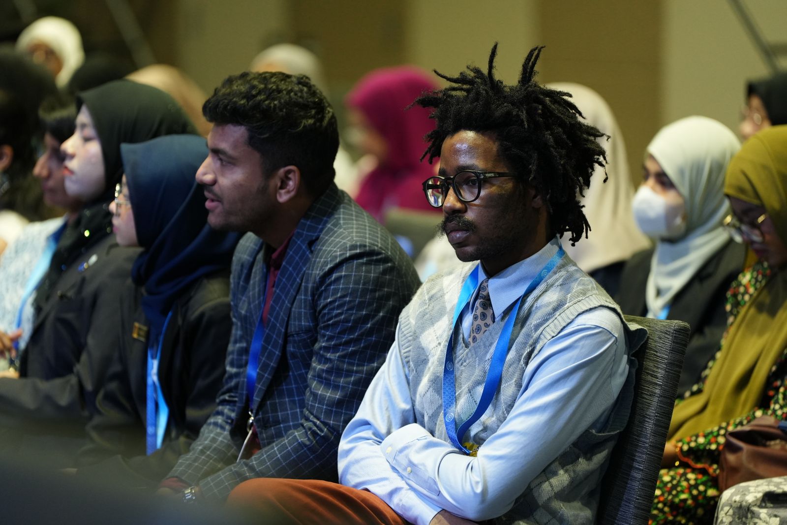Attendees taking part in a professional conference